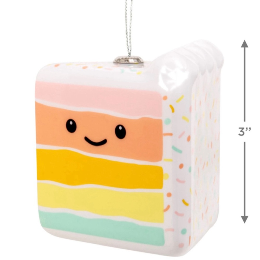 Hallmark Rainbow Slice of Cake Shatterproof Christmas Ornament (NWT) - Picture 3 of 14
